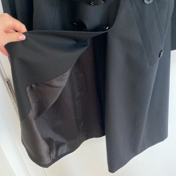 Theory Black Trench Coat Button Up Belt - Picture 6 of 6